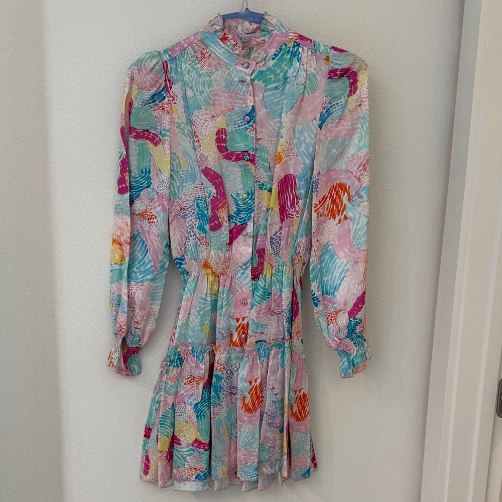 HUNTER BELL Colorful Abstract Mini Dress
